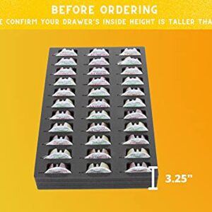 Polar Whale 2 Cocktail Capsule Drawer Organizers Tray Insert Compatible with Bartesian for Kitchen Home Bar Party Waterproof Washable Black Foam 33 Compartment 12.1 x 19.9 Inches