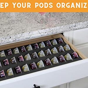 Polar Whale 2 Cocktail Capsule Drawer Organizers Tray Insert Compatible with Bartesian for Kitchen Home Bar Party Waterproof Washable Black Foam 33 Compartment 12.1 x 19.9 Inches