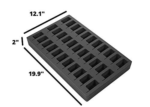 Polar Whale 2 Cocktail Capsule Drawer Organizers Tray Insert Compatible with Bartesian for Kitchen Home Bar Party Waterproof Washable Black Foam 33 Compartment 12.1 x 19.9 Inches