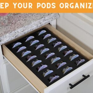 Polar Whale 2 Cocktail Capsule Drawer Organizers Tray Insert Compatible with Bartesian for Kitchen Home Bar Party Waterproof Washable Black Foam 24 Compartment 11.9 x 15.9 Inches