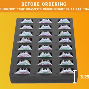 Polar Whale 2 Cocktail Capsule Drawer Organizers Tray Insert Compatible with Bartesian for Kitchen Home Bar Party Waterproof Washable Black Foam 24 Compartment 11.9 x 15.9 Inches