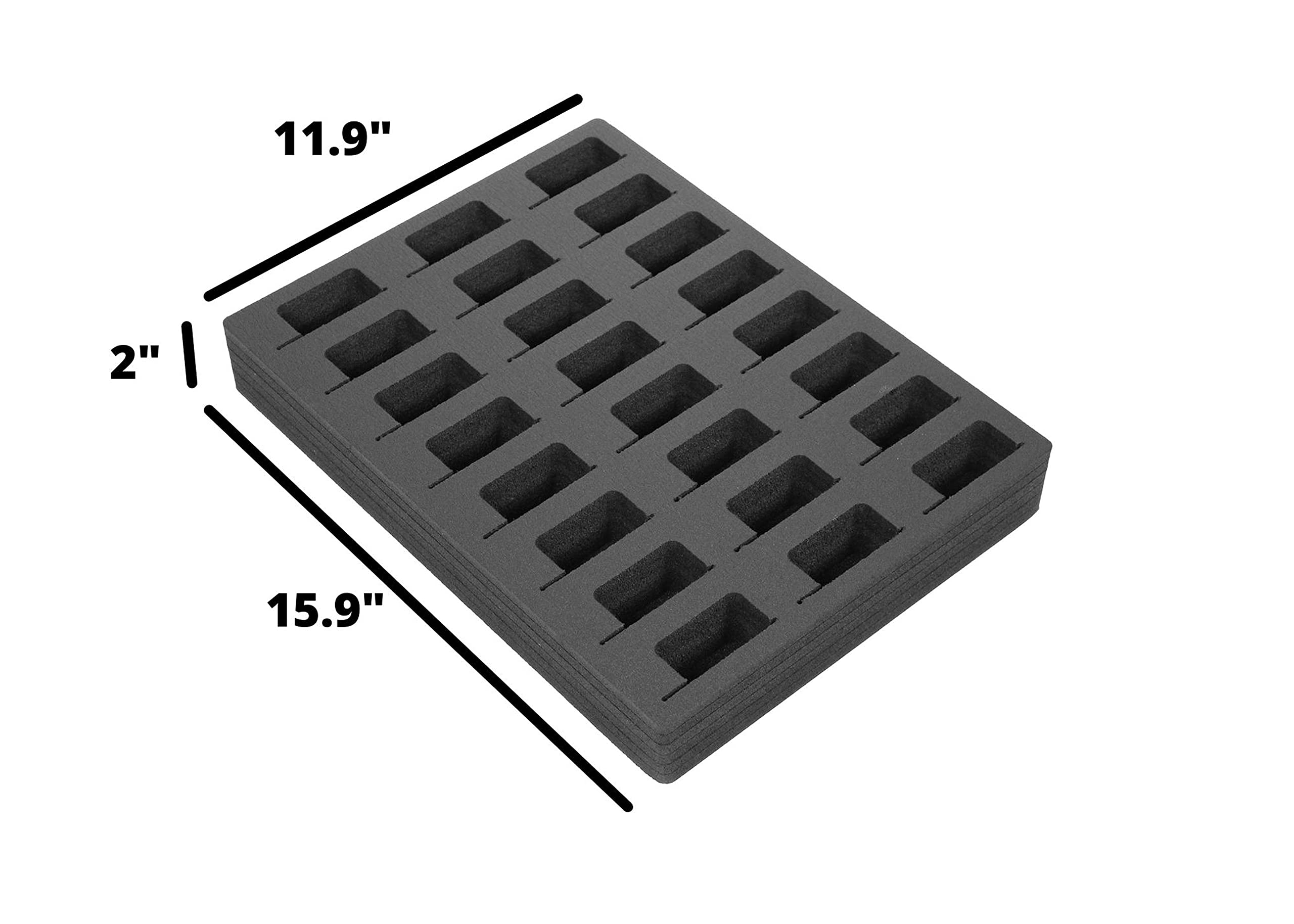 Polar Whale 2 Cocktail Capsule Drawer Organizers Tray Insert Compatible with Bartesian for Kitchen Home Bar Party Waterproof Washable Black Foam 24 Compartment 11.9 x 15.9 Inches