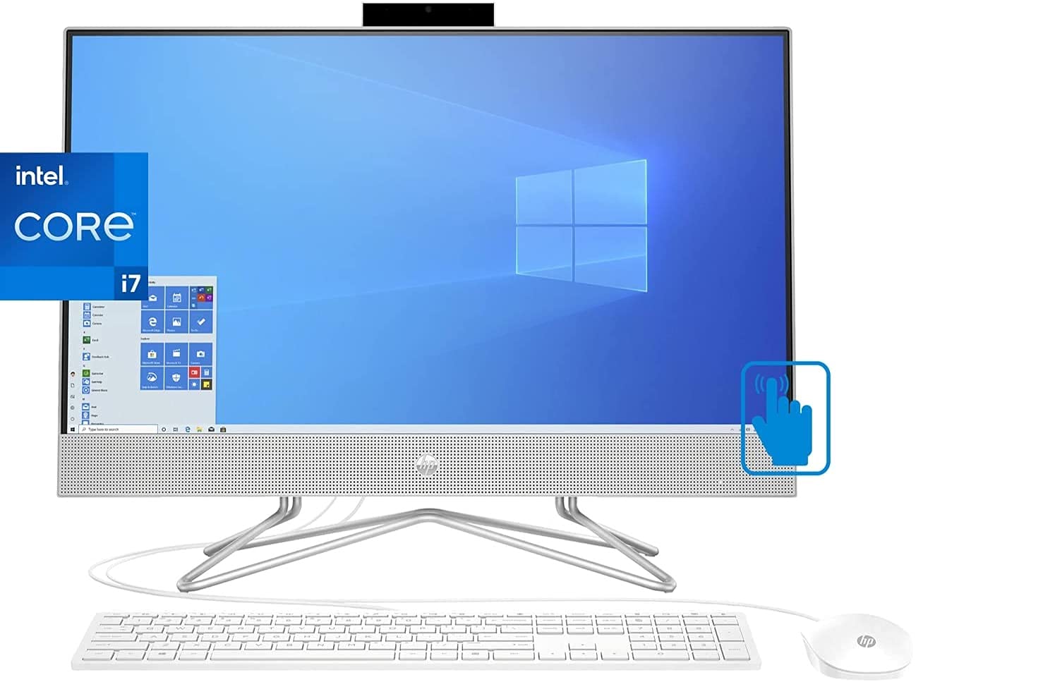 HP Pavilion 27 TOUCH Desktop 1TB SSD 32GB RAM EXTREME (Intel 11th gen Quad Core i7 Processor and Turbo Boost to 4.70GHz, 32 GB RAM, 1 TB SSD, 27-inch FullHD TOUCHSCREEN, Win 10) PC Computer All-in-One