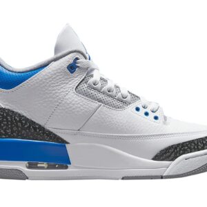 Nike Men's Air Jordan 3 Retro Racer Blue, White/Black/Cement Grey/Racer, 10