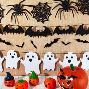 39 Pieces Halloween Decorations Black Glittery Bat Banner Spider Ghost Garland 3D Bat Wall Stickers Hanging Bat Banner for Halloween Party Haunted House Decoration Indoor Outdoor Mantel Supplies