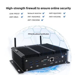 Industrial Firewall Appliance Mini PC, 6 2.5Gbe Lan, Network/Router, Core i7 10510U, Windows 10 pro, 32GB DDR4 RAM 512GB SSD, HD, 2* COM, i225 Nics, Wifi model, SIM Card slot, AES-NI, Small Computer