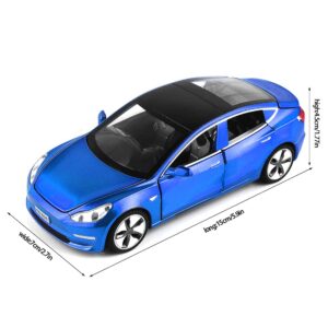 Model 3 Toy Car, 1:32 Zinc Alloy Diecast Car Toys for Kids, Pull Back Collectible Vehicle Toy Door Opening Scale Car Model with Sound and Light, Birthday Gift for Boys Girls 3+ Years Old