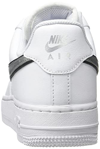 Nike Women's Air Force 1 '07 ESS White/Metallic Silver-Black Size 6.5