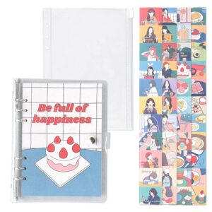 monolike a5 fall in newtro ver.2 diary set, be full of happiness - academic planner weekly & monthly planner with pvc cover, zipper bag, sticker