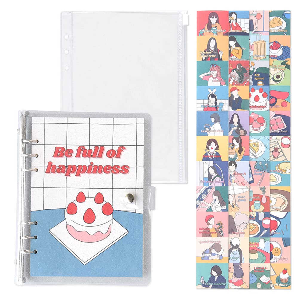 Monolike A5 FALL IN NEWTRO Ver.2 Diary Set, Be full of happiness - Academic Planner Weekly & Monthly Planner with PVC Cover, Zipper bag, Sticker