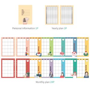 Monolike A5 FALL IN NEWTRO Ver.2 Diary Set, Be full of happiness - Academic Planner Weekly & Monthly Planner with PVC Cover, Zipper bag, Sticker