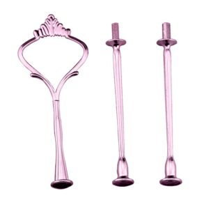 bluelanss tiered tray hardware for cake stand cake plate crown 3 tier cake stand fittings hardware holder for wedding party cupcake dessert platter serving stand decoration pink