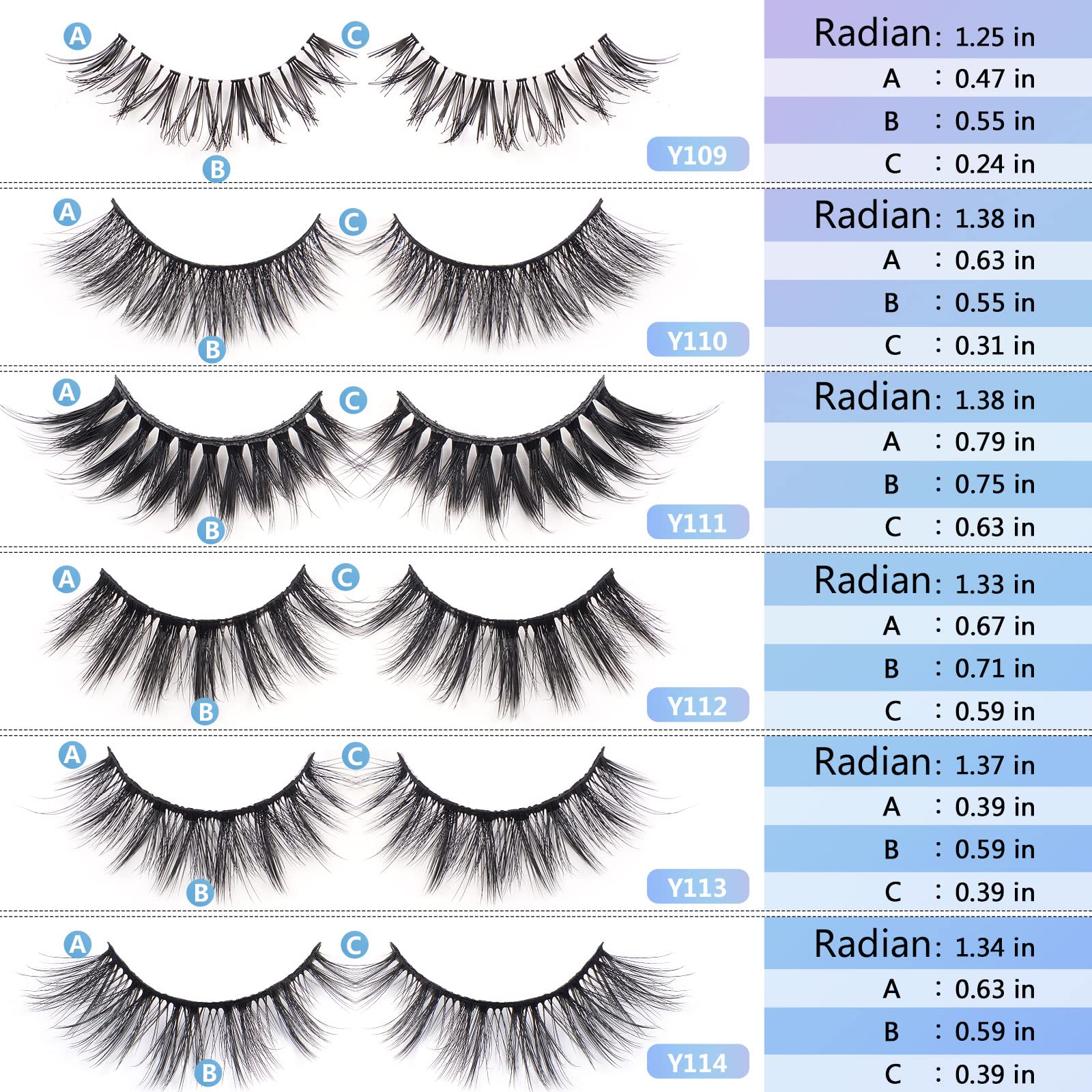 MAGEFY Lashes 30 Pairs 6 Styles Faux Mink Eyelashes, Fake Eyelashes Natural Look to Dramatic Volume False Lashes, 3D Lashes Pack with Eyebrow Grooming Kit