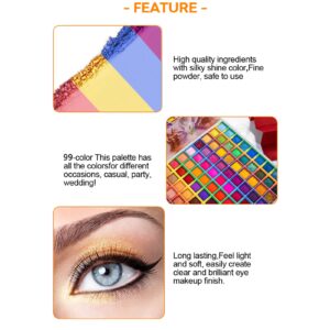 99 Colors Makeup Eyeshadow Palette, Professional Waterproof Matte Glitter Makeup Pallet Colorful Powder Rainbow Colors Eye Makeup Gift