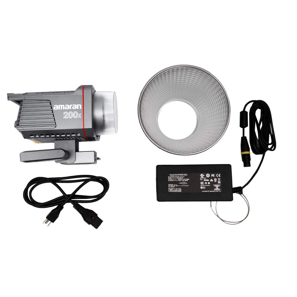 Amaran 200x Bi-Color LED Video Light, 200W 2700-6500k 51600lux@1m Bluetooth App Control 9 Built-in Lighting Effects DC/AC Power Supply, Made by Aputure