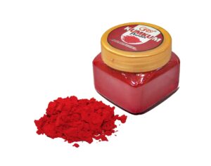 gri9 indian dark red pure kumkum powder (sindoor, kumkuma, kum kum) for makeup, pooja and other hindu rituals (dark red 1.77 ounces)