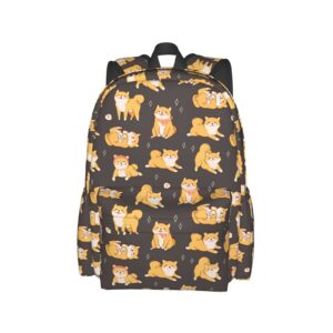 fehuew 17 inch backpack cute dogs shiba inu laptop backpack school bookbag shoulder bag casual daypack