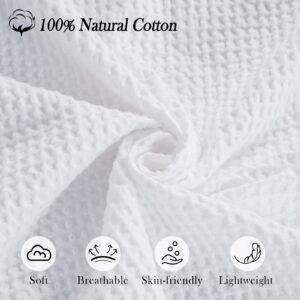 PHF 100% Cotton Baby Waffle Blankets - Lightweight Washed Soft Breathable Comfortable Swaddling Receiving Sleep Blankets - 30"x 40" Baby Toddler Blanket for Boys and Girls, White