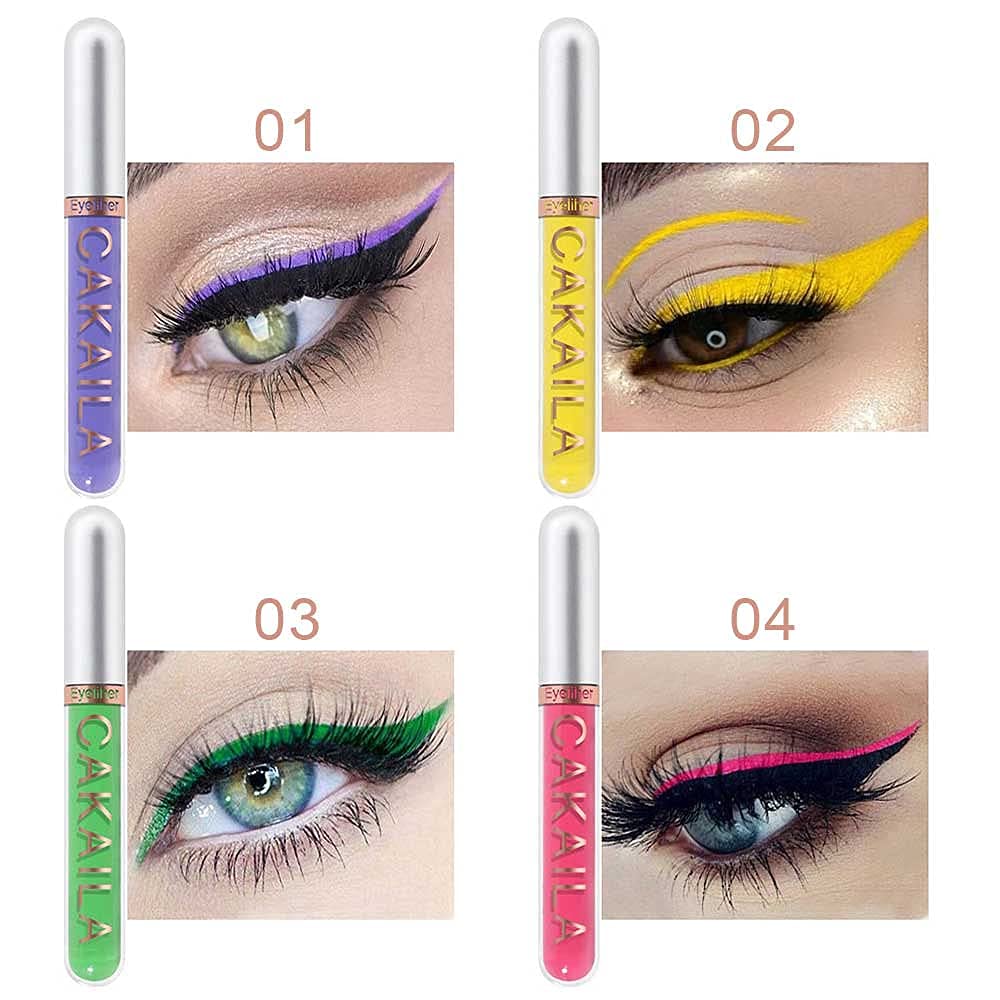 KARNAR 8 Colors Liquid Matte Eyeliner Set, Colorful White Black Red Brown Blue Purple Yellow Green Eye Liners For Party Festival Waterproof Quick Dry Eyes Makeup Kit (SET01)…