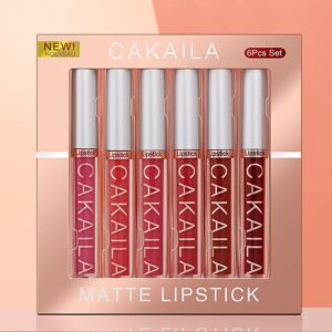 KARNAR 6 Pcs Lipstick Matte Liquid Lipstick Lipgloss Set for Women labiales mate 24 horas originales matte larga duracion 24 Deep Red Original 24 Hours Lipstick Lip Stain Long Lasting Waterproof.