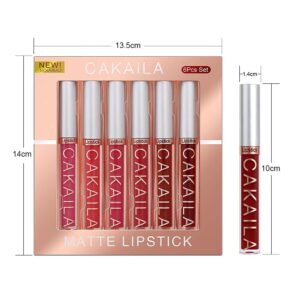 KARNAR 6 Pcs Lipstick Matte Liquid Lipstick Lipgloss Set for Women labiales mate 24 horas originales matte larga duracion 24 Deep Red Original 24 Hours Lipstick Lip Stain Long Lasting Waterproof.