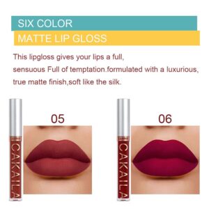 KARNAR 6 Pcs Lipstick Matte Liquid Lipstick Lipgloss Set for Women labiales mate 24 horas originales matte larga duracion 24 Deep Red Original 24 Hours Lipstick Lip Stain Long Lasting Waterproof.