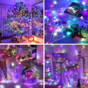 Easter Decorations Lights, 66ft 200 LED Easter Pastel String Lights, Clear Wire Twinkle Fairy Tree Lights Indoor Outdoor, 8 Modes Plug-in Christmas Lights for Bedroom Garden Party Decor