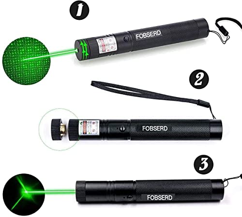 FOBSERD Long Range Green Beam High Power Flashligh with USB Charging,Adjustable Focus Green Flashlight for Night Astronomy Outdoor Camping Hunting and Hiking