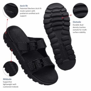 Skechers Arch Fit Footsteps Womens Walking Sandals in Black - 7 US