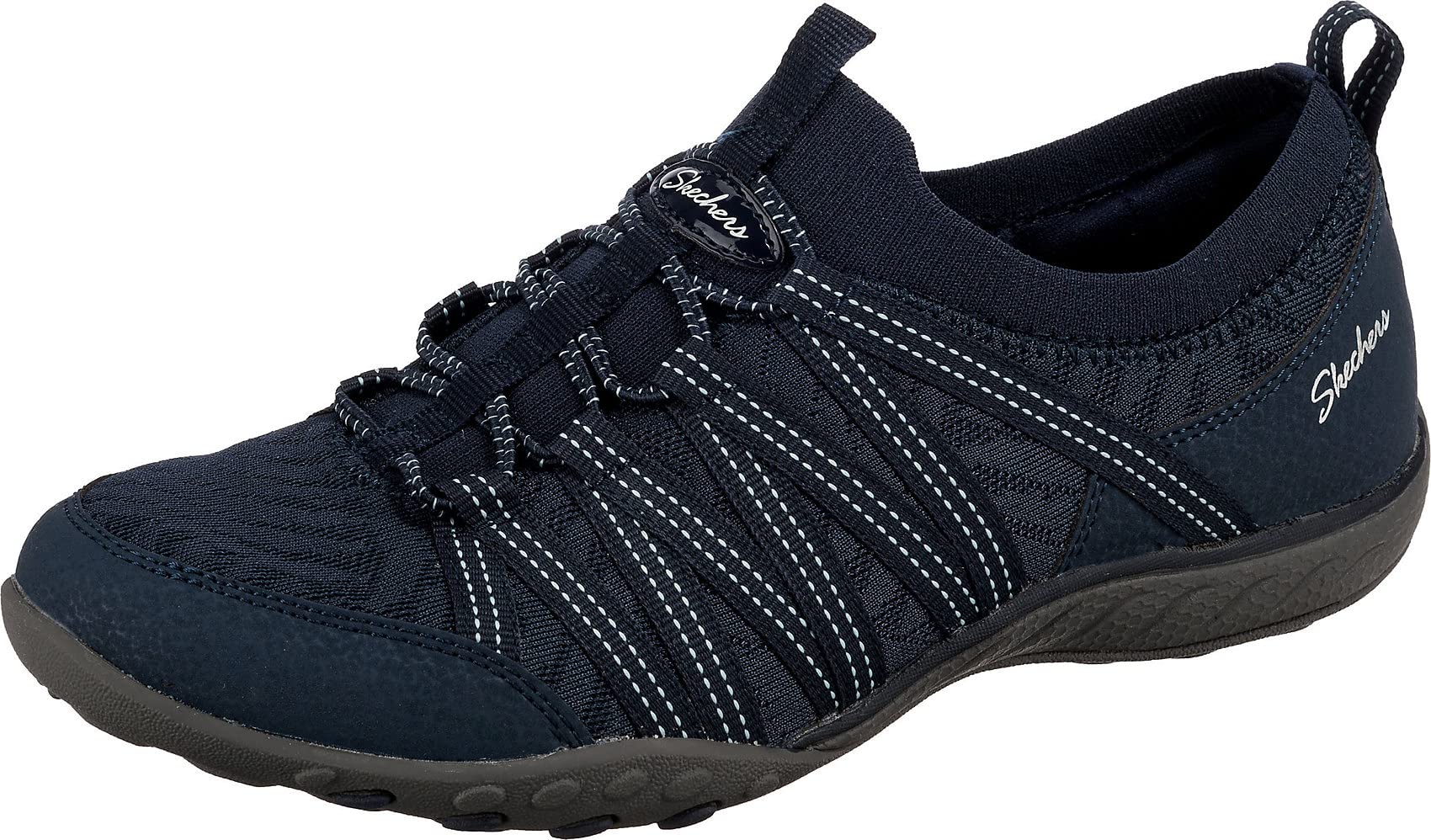 Skechers Women's Breathe Easy-First Light Sneaker, Navy, 7.5