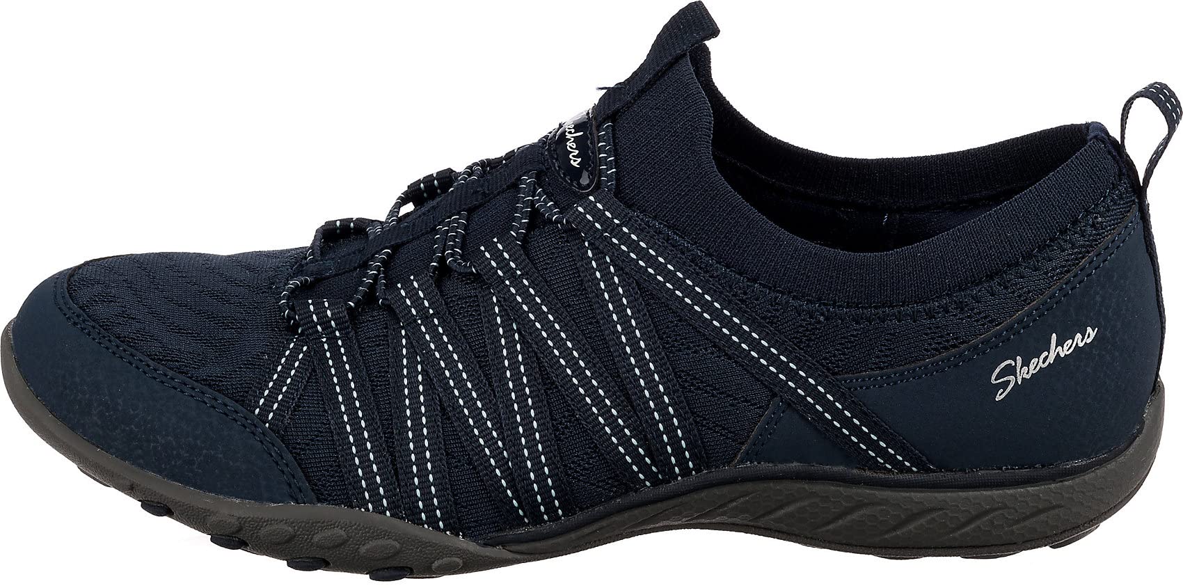 Skechers Women's Breathe Easy-First Light Sneaker, Navy, 7.5