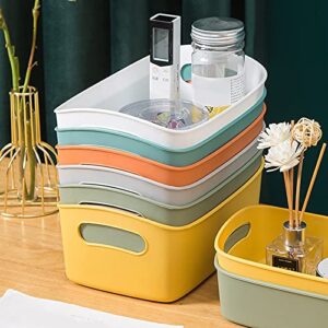 VALINK Plastic Storage Baskets, Flexible Storage Basket with Handles Portable Desktop Sundries Snack Organizer Bins for Shelves Thick PP Material 3 Size