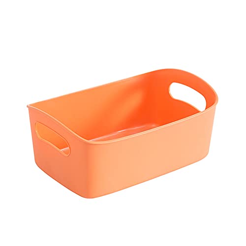 VALINK Plastic Storage Baskets, Flexible Storage Basket with Handles Portable Desktop Sundries Snack Organizer Bins for Shelves Thick PP Material 3 Size