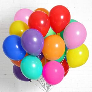 200pcs rainbow balloons bulk, 5 inch small latex balloons assorted colors for birthday baby shower wedding kid's party decorations