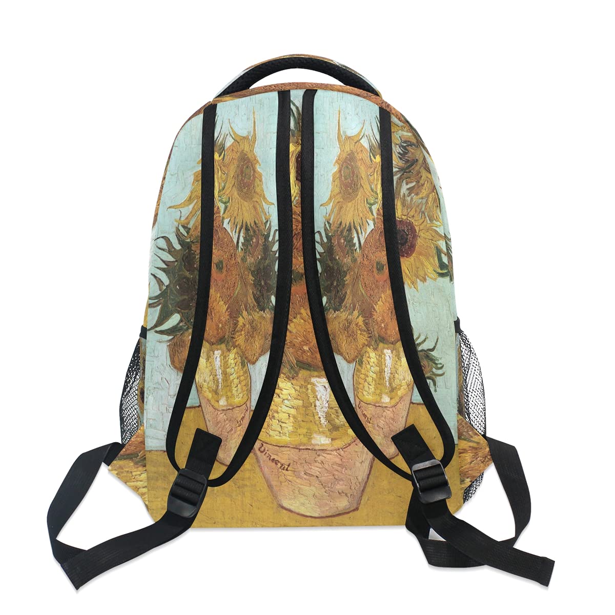 xigua Van Gogh Sunflower Art Backpack Bookbags Laptop Backpack for Boys Girls Teens, College Backpack Water Resistant Travel Bookbag