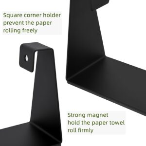 Magnetic Paper Towel Holder for The Side of Refrigerator Steel Paper Towel Rack with Magnetic Backing - Fit for Most Size of Paper Towels for Fridge, Grill, Garage.（magnetic-11inch-black）