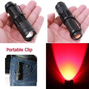 WAYLLSHINE (Pack of 4 Single Mode Red Light Flashlight, 1 Mode Red LED Flashlight Red Flashlight Torch, Red LED Red Light for Astronomy, Aviation, Night Observation