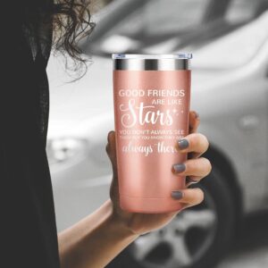 Good Friends Are Like Stars, Christmas Gifts for Women Friends, Female Friend, Girlfriend, Mom, Sisters, Sometimes She is Alone, This is Her Reminder, Cute Mug Tumbler Cup 20 oz with A Keychain