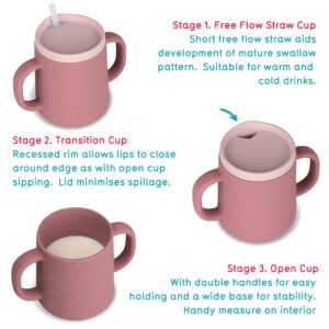 TUM TUM 3 way Baby Trainer Cup, Designed with Feeding Specialist, 180ml (Pink)