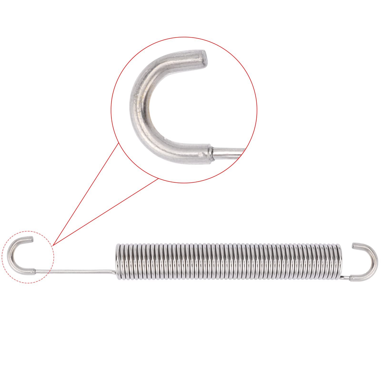 GNPADR GUPO 6-1/4 inch (2Pcs) Stainless Steel Replacement Recliner Sofa Chair Mechanism Tension Spring - Long Neck Hook Style