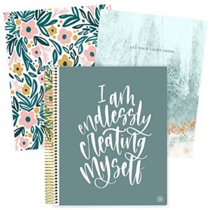 bloom daily planners all in one ultimate monthly & weekly undated calendar planner, notebook, sketch book, grid pages, coloring book and more! 9" x 11" - interchangeable cover