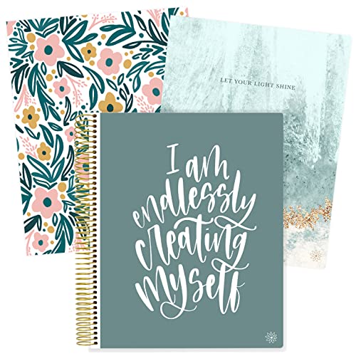 bloom daily planners All in One Ultimate Monthly & Weekly Undated Calendar Planner, Notebook, Sketch Book, Grid Pages, Coloring Book and More! 9" x 11" - Interchangeable Cover