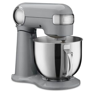 Cuisinart SM-50GR Precision Master 5.5-Quart 12-Speed Stand Mixer with Mixing Bowl, Chef's Whisk, Flat Mixing Paddle, Dough Hook, and Splash Guard with Pour Spout, Dove Gray