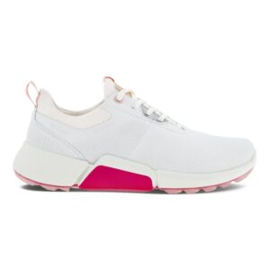 ECCO Women's Biom Hybrid 4 Gore-TEX Waterproof Golf Shoe, White/Silver Pink, 9-9.5