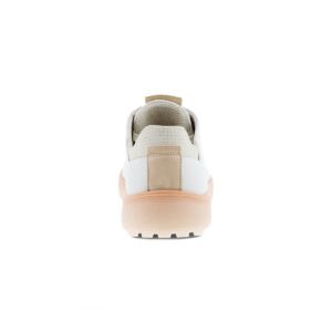 ECCO Women's Tray Hybrid Hydromax Water-Resistant Golf Shoe, Bright White/Peach Nectar, 6-6.5