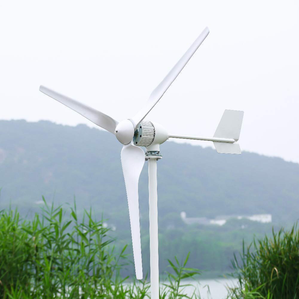 NINILADY 2000W Horizontal Wind Turbine with Hybrid Controller Inverter 24v 48v 96v Wind Generator Free Energy (24V, with Hybrid MPPT Controller)