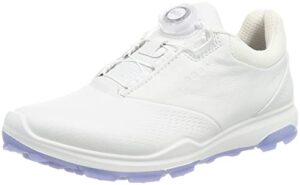 ecco women's biom hybrid 3 boa hydromax water resistant golf shoe, white, 8-8.5