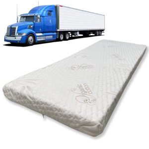 foamma 6" x 38" x 80" semi truck high density foam trucker mattress, washable organic cotton cover, heavy duty and durable, comfortable, made in usa