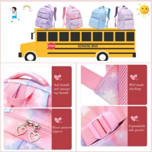 Gradient-Star Backpack and Lunch Bag Set for Girls School Bookbag Box, Lunchbox Combo Girls, Star Print