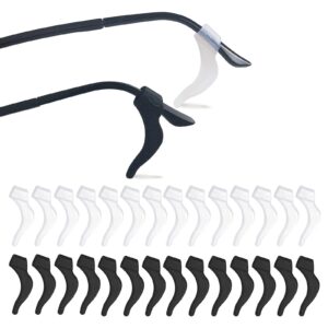 yingfeng 20 pairs glasses anti-slip silicone ear clip, glasses holder with storage box, eyeglass ear grips, safety eyewear retainers for sunglasses presbyopia glasses sports glasses (10 black 10 white